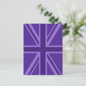 Lila Accent Union Jack Decor Postkarte (Stehend Vorderseite)