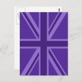 Lila Accent Union Jack Decor Postkarte (Vorne/Hinten)
