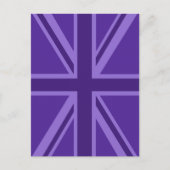 Lila Accent Union Jack Decor Postkarte (Vorderseite)