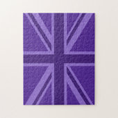 Lila Accent Union Jack Decor Puzzle (Vertikal)