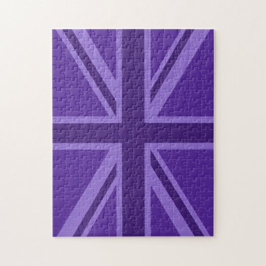 Lila Accent Union Jack Decor Puzzle (Vertikal)