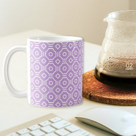 Lila achteckiger Schachbrett-Mug Kaffeetasse