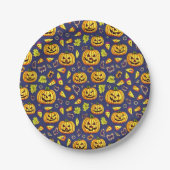 Lila Acorns und Pumpkin Halloween Pappteller (Vorderseite)