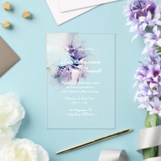 Lila Acryleinladung von Alkoholtink Acryleinladungen