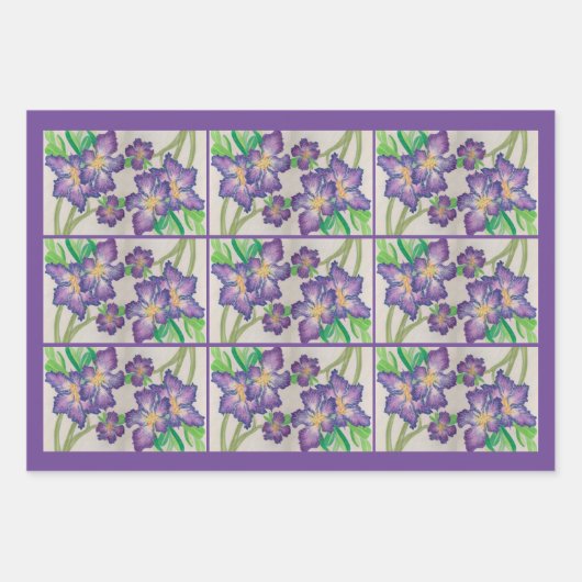 Lila Adenium Geschenkpapier Set (Vorderseite 3)