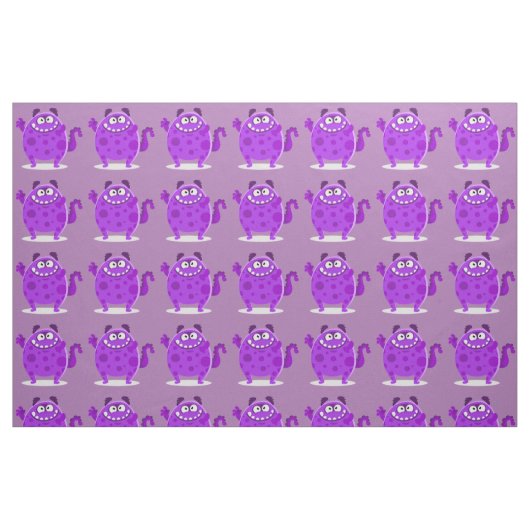Lila Adorable Monster Stoff (Fat Quarter (45,7 x 55,9 cm))