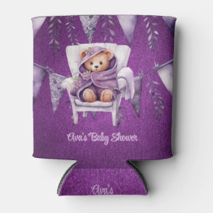 Lila Adorable Teddy Bear Girl Babydusche Dosenkühler