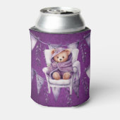 Lila Adorable Teddy Bear Girl Babydusche Dosenkühler (Kanne Rückseite)