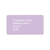 Lila Adressaufkleber (Vorne)