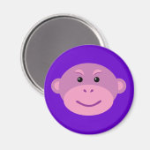 Lila Affe Magnet (Vorderseite/Rückseite)