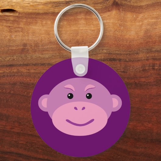 Lila Affe Schlüsselanhänger (Vorderseite)