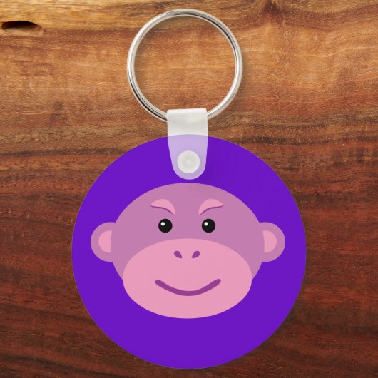 Lila Affe Schlüsselanhänger (Vorderseite)