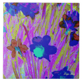 'Lila Affodien' Trivet/Tile Fliese