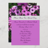 Lila African Daisies Blume Hochzeit Einladung (Vorne/Hinten)