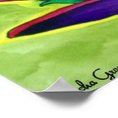 Lila afrikanische Blume Aquarell Poster (Ecke)