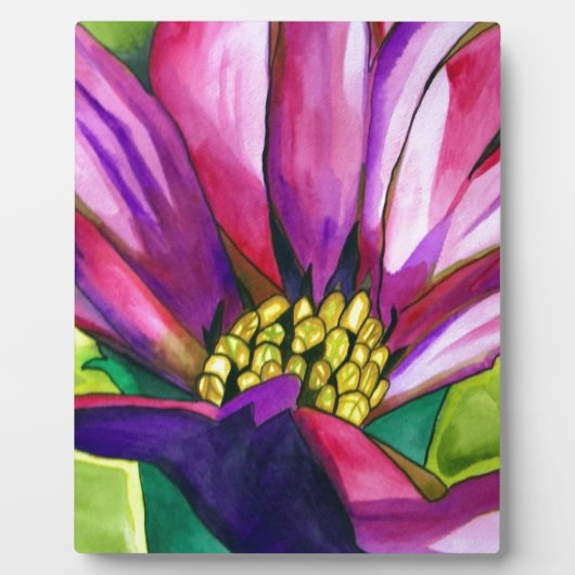 Lila afrikanische Daisy Aquarellkunst Blume Fotoplatte (Vorderseite)