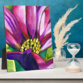 Lila afrikanische Daisy Aquarellkunst Blume Fotoplatte (Seite)