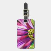 Lila afrikanische Daisy Aquarellkunst Blume Gepäckanhänger (Vorderseite vertikal)