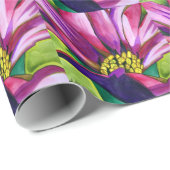 Lila afrikanische Daisy Aquarellkunst Blume Geschenkpapier (Rolleneckpunkt)