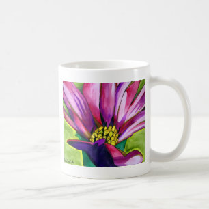 Lila afrikanische Daisy Aquarellkunst Blume Kaffeetasse