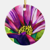 Lila afrikanische Daisy Aquarellkunst Blume Keramikornament (Vorne)