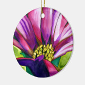 Lila afrikanische Daisy Aquarellkunst Blume Keramikornament (Links)