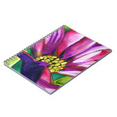Lila afrikanische Daisy Aquarellkunst Blume Notizblock (Linke Seite)