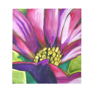 Lila afrikanische Daisy Aquarellkunst Blume Notizblock