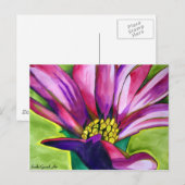 Lila afrikanische Daisy Aquarellkunst Blume Postkarte (Vorne/Hinten)