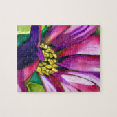 Lila afrikanische Daisy Aquarellkunst Blume Puzzle (Horizontal)
