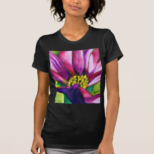 Lila afrikanische Daisy Aquarellkunst Blume T-Shirt