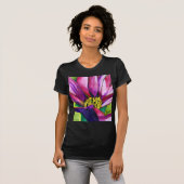 Lila afrikanische Daisy Aquarellkunst Blume T-Shirt (Vorne ganz)