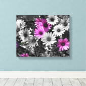 Lila afrikanische Daisy-Blume - teilweise Farbe Leinwanddruck (Insitu (Holzboden))