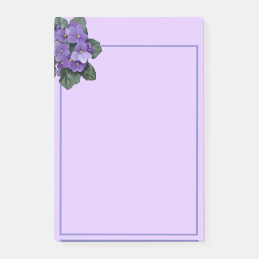 Lila afrikanische Violett-Blume Post-it Klebezettel (Vorderseite)