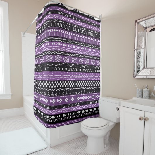 Lila afrikanischer Stammesduschvorhang Duschvorhang (Beispiel)