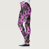Lila afrikanisches Daisy-Blume Naturmuster Leggings (Links)