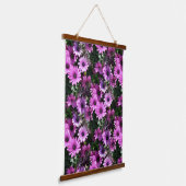 Lila afrikanisches Daisy-Blume Naturmuster Wandteppich Mit Holzrahmen (Gewinkelt)