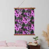 Lila afrikanisches Daisy-Blume Naturmuster Wandteppich Mit Holzrahmen (Schlafzimmer)