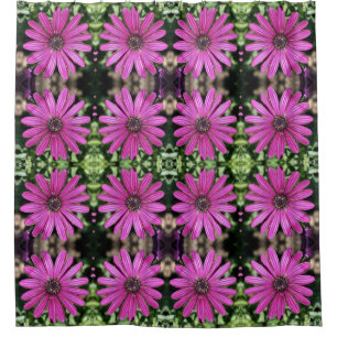 Lila afrikanisches Gänseblümchen-Blumenmuster   Duschvorhang