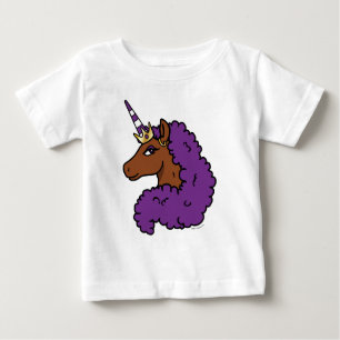 Lila Afro Unicorn Baby T-shirt
