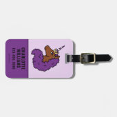 Lila Afro Unicorn Gepäckanhänger (Vorderseite horizontal)