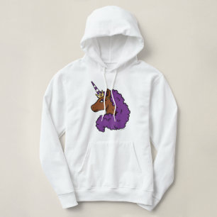 Lila Afro Unicorn Hoodie