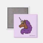 Lila Afro Unicorn Magnet (Vorderseite/Rückseite)