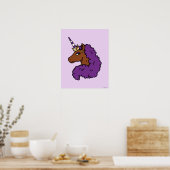 Lila Afro Unicorn Poster (Küche)