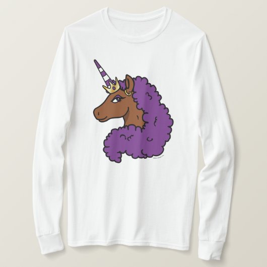 Lila Afro Unicorn T-Shirt (Design vorne)