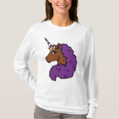 Lila Afro Unicorn T-Shirt (Vorderseite)