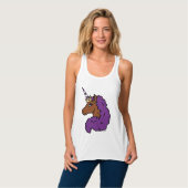 Lila Afro Unicorn Tank Top (Vorderseite Vollansicht)