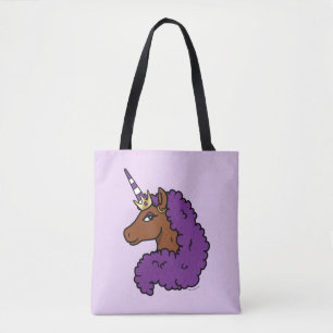 Lila Afro Unicorn Tasche