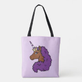 Lila Afro Unicorn Tasche (Rückseite)