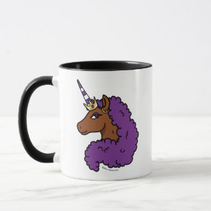 Lila Afro Unicorn Tasse